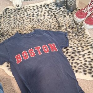 Boston Graphic T-Shirt in Navy and Red